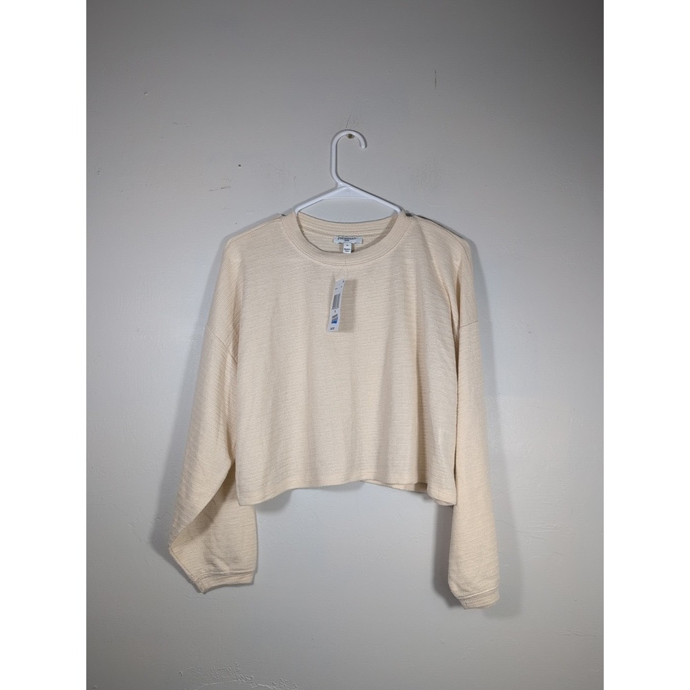 Freshman Cream Cropped Medium Top New